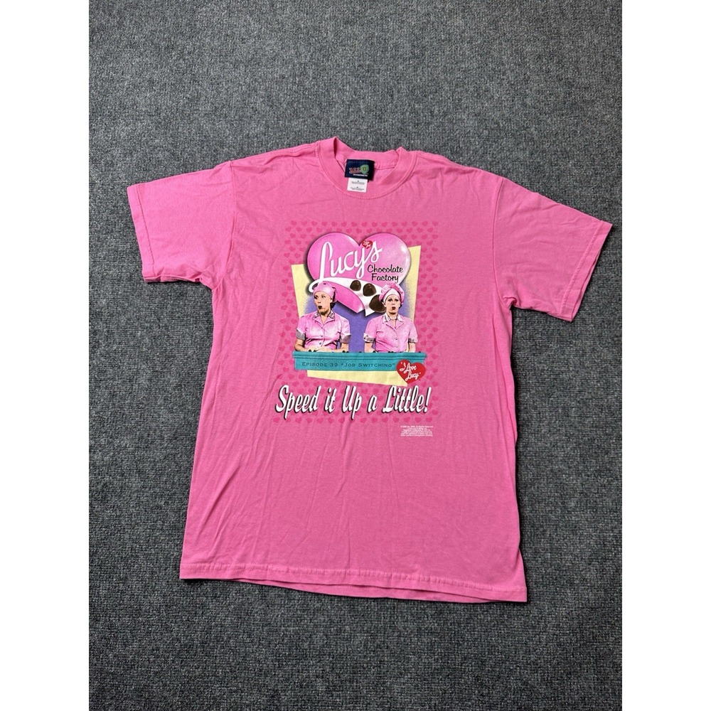Womens Graphic I Love Lucy 2002 Pink Short Sleeve T Shirt, Size M